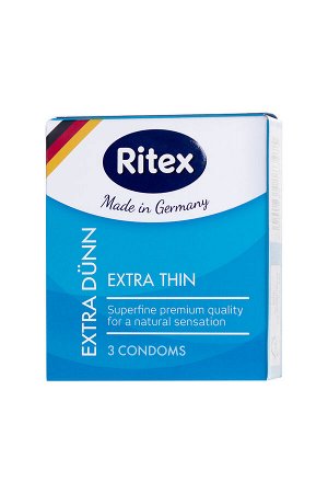 Презервативы Ritex EXTRA D?NN №3, ультра тонкие, латекс, 18 см
