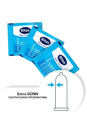 Презервативы Ritex, extra dunn, ультратонкие, латекс, 18 см, 5,3 см, 8 шт.