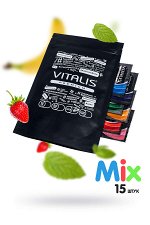 Презервативы &quot;VITALIS&quot; PREMIUM №12+3 MIX - (ширина 53mm)