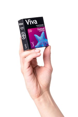 Презервативы Viva, точечные, латекс, 18,5 см, 5,3 см, 3 шт.