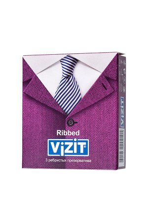 Презервативы Vizit, ребристые, латекс, 18 см, 5,2 см, 3 шт.