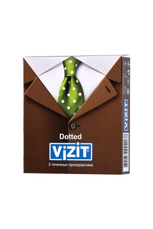 Презервативы Vizit, точечные, латекс, 18 см, 5,2 см, 3 шт.