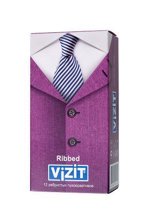 Презервативы VIZIT Ribbed Ребристые 12 шт, латекс, 18 см