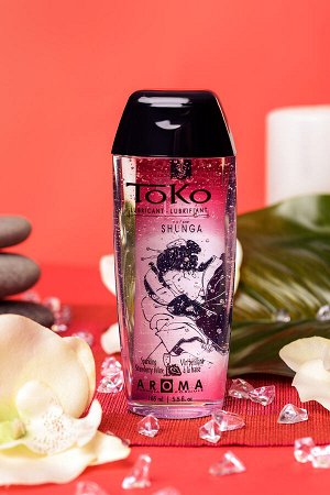 Лубрикант Shunga Toko Aroma на водной основе, клубника и шампанское, 165 мл