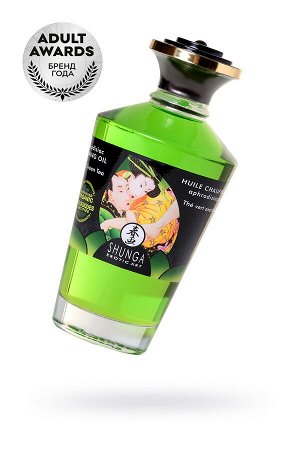 Масло для массажа Shunga Organic Exotic Green Tea, разогревающее, зелёный чай, 100 мл