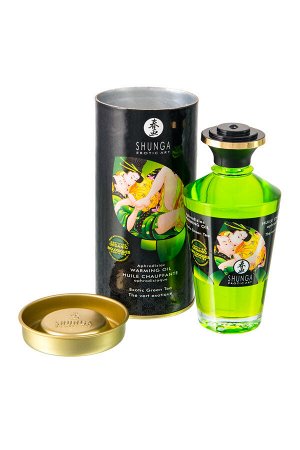 Масло для массажа Shunga Organic Exotic Green Tea, разогревающее, зелёный чай, 100 мл