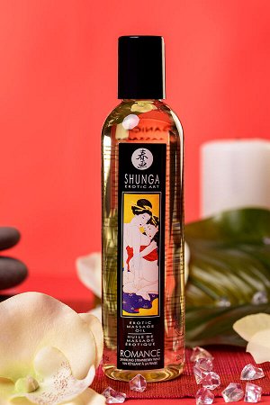 Масло массажное для тела Shunga «Романтика.Шампанское и клубника» (Romance.Sparking Strawberry)240мл