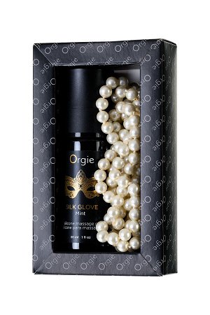 Комплект для эротического массажа Orgie Pear Lust Massage (силиконовый гель,ожерелье), 30 мл