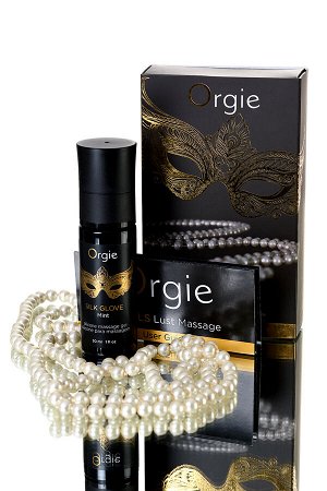Комплект для эротического массажа Orgie Pear Lust Massage (силиконовый гель,ожерелье), 30 мл