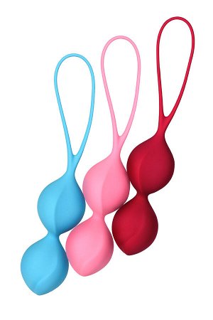 Набор вагинальных шариков Satisfyer Balls C03 Double, силикон, ассорти, ? 3 см.
