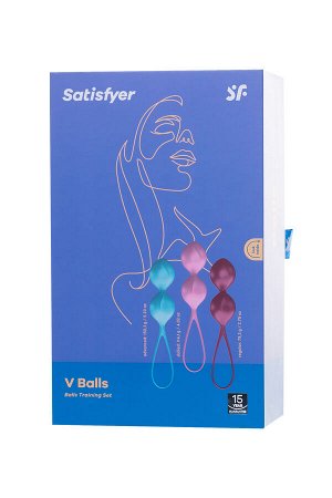Набор вагинальных шариков Satisfyer  Balls C03 Double, силикон, ассорти,  3 см.