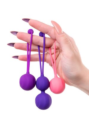 Набор вагинальных шариков L'EROINA by TOYFA Bloom, силикон, фиолетово-розовый,  3,1/3,1/2,6-3 см