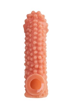 Насадка реалистичная KOKOS COCK SLEEVE 004-M с дополнительной стимуляцией, TPE, телесная, 15.6 см