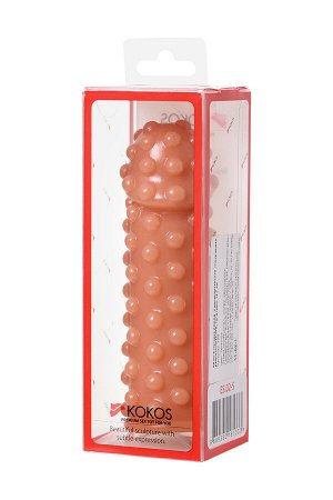 Насадка реалистичная KOKOS EXTREME SLEEVE 02-S с дополнительной стимуляцией, TPE, телесная, 12.7 см