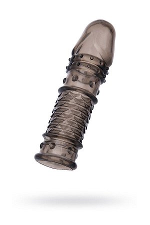 Насадка на пенис XLover by TOYFA, для увеличения размера, TPE, черный прозрачный, 13,5 см