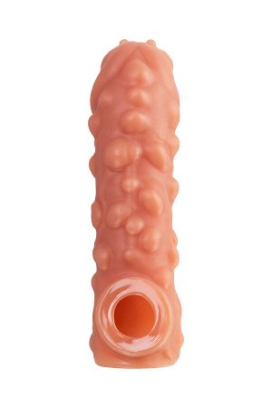 Насадка реалистичная KOKOS COCK SLEEVE 003-M с дополнительной стимуляцией, TPE, телесная, 15.6 см