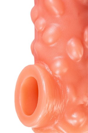 Насадка реалистичная KOKOS COCK SLEEVE 003-M с дополнительной стимуляцией, TPE, телесная, 15.6 см