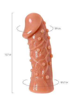 Насадка реалистичная KOKOS EXTREME SLEEVE 06-S с дополнительной стимуляцией, TPE, телесная, 12.7 см