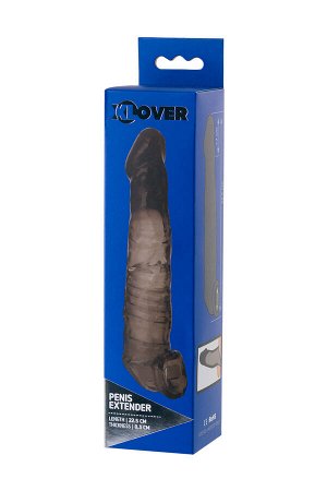 Насадка Toyfa XLover, для увеличения размера, TPE, черный, прозрачный, 22.5 см