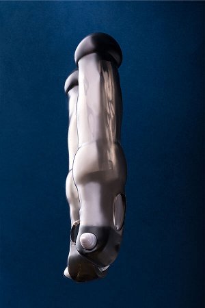 Насадка на пенис с вибрацией XLover by TOYFA, TPE, черный прозрачный, 19,4 см