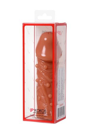 Насадка реалистичная KOKOS EXTREME SLEEVE 06-M с дополнительной стимуляцией, TPE, телесная, 14.7 см