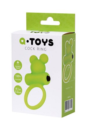 Виброкольцо на пенис A-Toys by TOYFA Chio, силикон, зеленое, 8,1 см, ? 3,1 см