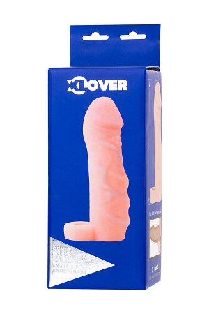 Насадка XLover by TOYFA Increase+ для увеличения размера, с кольцом, TPR, телесный, 15 см