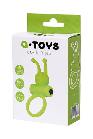 Эрекционное кольцо на пенис A-Toys by TOYFA Flik, силикон, зеленый, 9,1 см, ? 3,1 см