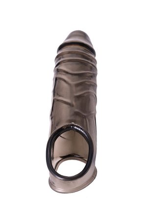 Насадка на пенис XLover by TOYFA для увеличения размера, TPE, черный прозрачный, 15,5 см