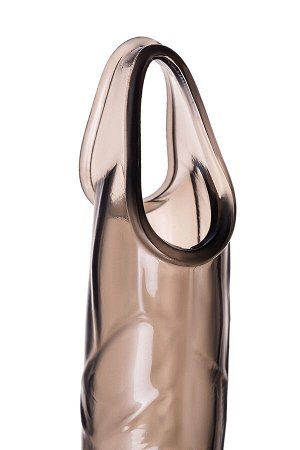 Насадка на пенис XLover by TOYFA для увеличения размера, TPE, черный прозрачный, 15,5 см