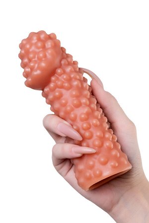 Насадка реалистичная KOKOS PENIS SLEEVE с дополнительной стимуляцией, TPE, телесная, 16.5 см
