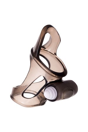 Эрекционное кольцо на пенис с вибрацией XLover by TOYFA, TPE, черный прозрачный, 7 см