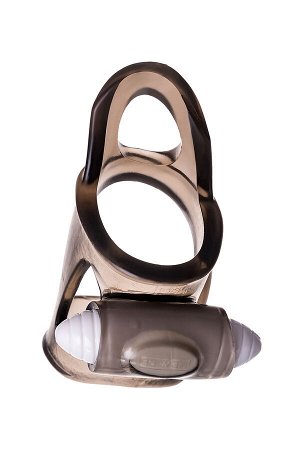 Эрекционное кольцо на пенис с вибрацией XLover by TOYFA, TPE, черный прозрачный, 7 см