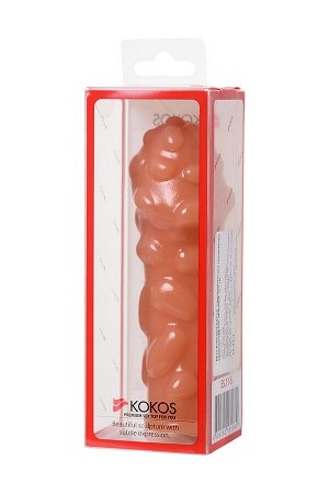 Насадка реалистичная KOKOS EXTREME SLEEVE 11-S с дополнительной стимуляцией, TPE, телесная, 12.7 см