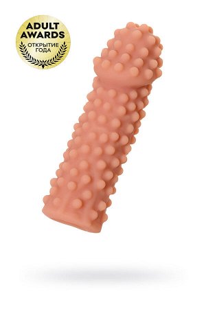 Насадка реалистичная KOKOS EXTREME SLEEVE 10-M с дополнительной стимуляцией, TPE, телесная, 15.8 см
