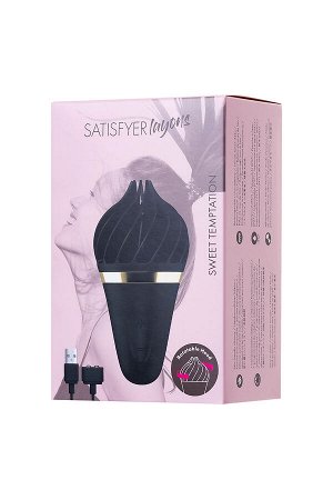 Вибромассажер Satisfyer layons Sweet Treat, силикон, черный, 10,4 см.