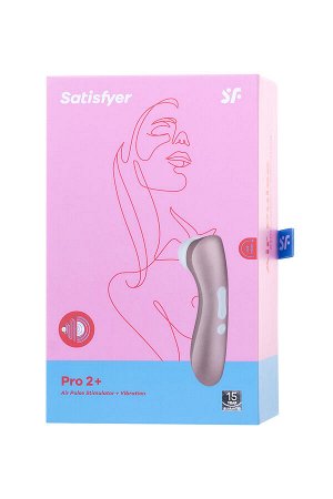 Вакуум-волновой бесконтактный стимулятор клитора Satisfyer PRO 2 Vibration, силикон, розовый, 15 см.