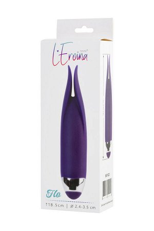 Вибростимулятор L'Eroina Flo, силикон, фиолетовый, 18,5 см