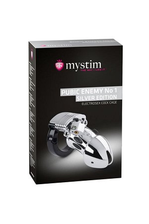 Электростимулятор Mystim Pubic Enemy No 1, хирургическая сталь, серебряный, 8,2 см