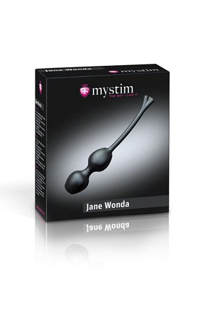 Вагинальные шарики Mystim Jane Wonda Geisha Balls duo, электростимуляция, силикон, черные, ? 3,5 см