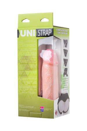 Страпон на креплении LoveToy UNI strap 7&quot; Harness best of all, телесный