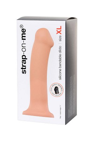 Ремневой нереалистичный страпон на присоске Strap-on-me, XL, силикон, телесный, 20 см