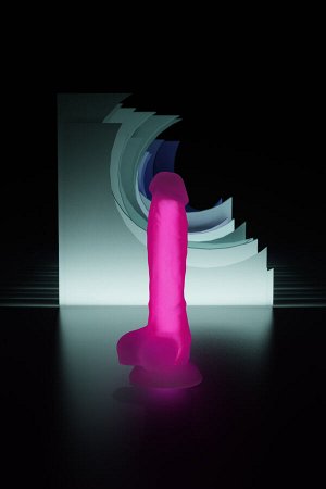 Фаллоимитатор Eromantica НЕ-ОН, светящийся в темноте, силикон, прозрачный, 20 см
