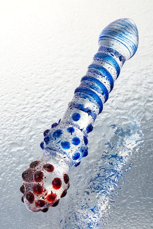 Двусторонний фаллоимитатор Sexus Glass, стекло, прозрачный, 20,5 см