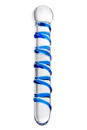Двусторонний фаллоимитатор Sexus Glass, стекло, прозрачный, 19 см
