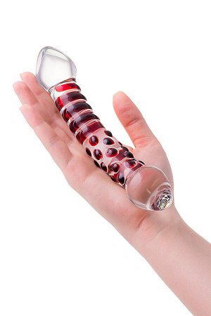 Двусторонний фаллоимитатор Sexus Glass, стекло, прозрачный, 21 см