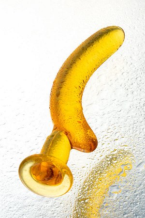 Нереалистичный фаллоимитатор Sexus Glass, стекло, желтый, 17,5 см