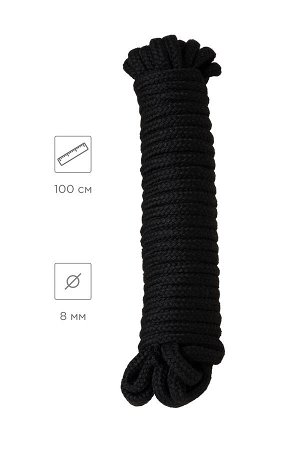 Веревка для бондажа Штучки-дрючки, текстиль, черная, 1000 см