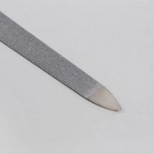 Пилка металлическая для ногтей, 15 см, в чехле, цвет серебристый/чёрный