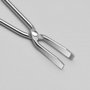 Пинцет в форме ножниц, прямой, 8,2 см, цвет серебристый